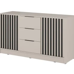 Garnero Arredamenti Comò 155x86h cm 2 ante con cassetti moderno cashmere Miller Beige Outlet