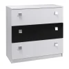 Garnero Arredamenti Comò 92x88h cm 3 cassetti moderno bianco nero Jenny Clearance