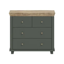 Garnero Arredamenti Comò 90x81h cm 4 cassetti moderno verde quercia Texel