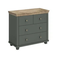 Garnero Arredamenti Comò 90x81h cm 4 cassetti moderno verde quercia Texel