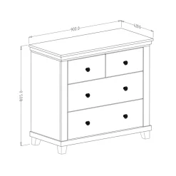 Garnero Arredamenti Comò 90x81h cm 4 cassetti moderno verde quercia Texel