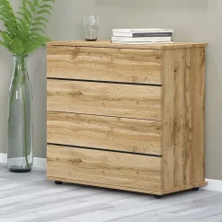Garnero Arredamenti Comò 80x80h cm 4 cassetti moderno quercia Tamika Outlet