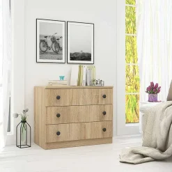 Garnero Arredamenti Comò 70x57h cm 3 cassetti moderno rovere Estelle Online