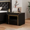 Garnero Arredamenti Comodino moderno 1 cassetto 60x44cm nero oro Benz Sale