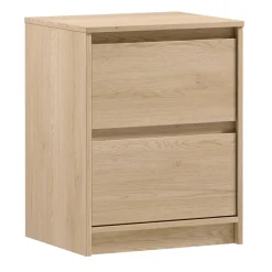 Garnero Arredamenti Comodino moderno 47x40h cm 2 cassetti rovere Funny Clearance