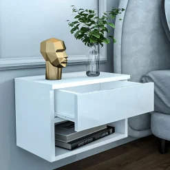 Garnero Arredamenti Comodino sospeso 45x32h cm con cassetto bianco Frog Online