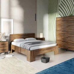 Garnero Arredamenti Comodino 48x68h cm 2 cassetti noce Line Outlet