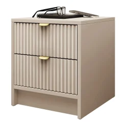 Garnero Arredamenti Comodino 35x40h cm 2 cassetti cannettato Athena Beige Best