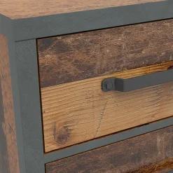 Garnero Arredamenti Comodino 46x51h cm 2 cassetti stile soft rovere scuro nero Urbania