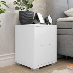 Garnero Arredamenti Comodino 30x38h cm 2 cassetti moderni bianco Eindhoven Bianco Opaco Online