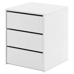 Garnero Arredamenti Comodino 50x60h cm 3 cassetti Ombra Bianco Opaco Discount