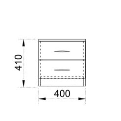 Garnero Arredamenti Comodino 40x41h cm 2 cassetti design Marte Noce Sale