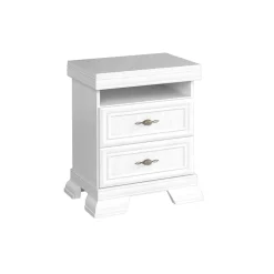 Garnero Arredamenti Comodino 58x68h cm 2 cassetti shabby Kelly Bianco Frassinato Online