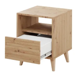 Garnero Arredamenti Comodino 40x52h cm 1 cassetto moderno rovere Branch Discount