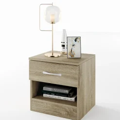 Garnero Arredamenti Comodino 40x41h cm 1 cassetto sonoma Selvaggia Gihome® Rovere Best