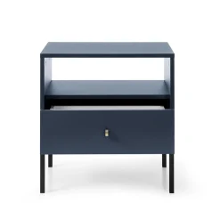 Garnero Arredamenti Comodino 54x56h cm 1 cassetto moderno notte Glory Blu Discount
