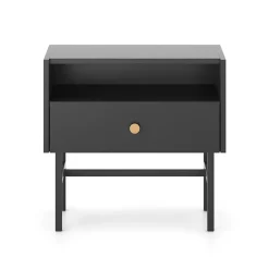 Garnero Arredamenti Comodino 55x52h cm 1 cassetto moderno nero Eterna Nero Opaco