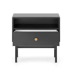 Garnero Arredamenti Comodino 55x52h cm 1 cassetto moderno nero Eterna Nero Opaco