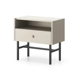 Garnero Arredamenti Comodino 55x52h cm 1 cassetto moderno Eterna Beige Sale