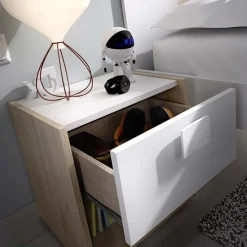 Garnero Arredamenti Comodino 40x42h cm 1 cassetto moderno rovere bianco Cairo Online