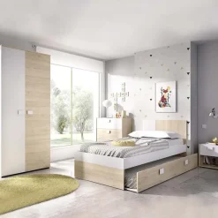 Garnero Arredamenti Comodino 40x42h cm 1 cassetto moderno rovere bianco Cairo Online