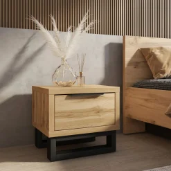 Garnero Arredamenti Comodino 55x49h cm 1 cassetto rovere Petra Outlet