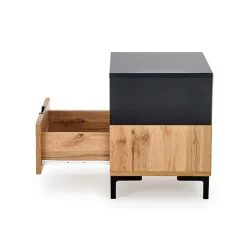 Garnero Arredamenti Comodino 40x52h cm 1 cassetto moderno rovere nero Ankara New