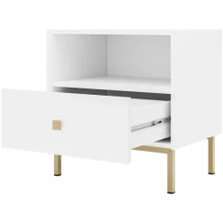 Garnero Arredamenti Comodino 55x56h cm 1 vano 1 cassetto Giuggiola Bianco Opaco Discount