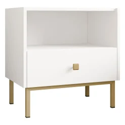 Garnero Arredamenti Comodino 55x56h cm 1 vano 1 cassetto Giuggiola Bianco Opaco Discount