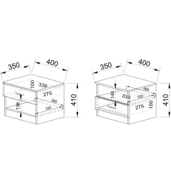 Garnero Arredamenti Comodino 40x41h cm  con cassetto moderno Selvaggia Noce Online