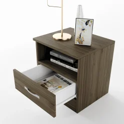 Garnero Arredamenti Comodino 40x41h cm  con cassetto moderno Selvaggia Noce Online