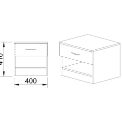 Garnero Arredamenti Comodino 40x41h cm  con cassetto moderno Selvaggia Noce Online