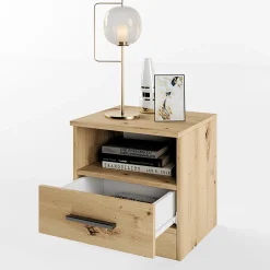 Garnero Arredamenti Comodino 40x41h cm  con cassetto moderno Selvaggia Rovere Rustico Best