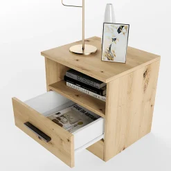 Garnero Arredamenti Comodino 40x41h cm  con cassetto moderno Selvaggia Rovere Rustico Best