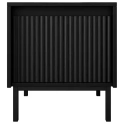 Garnero Arredamenti Comodino 45x50h cm design cannettato nero Strike Nero Opaco Clearance