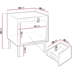 Garnero Arredamenti Comodino 45x50h cm design cannettato nero Strike Nero Opaco Clearance
