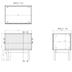 Garnero Arredamenti Comodino 53x53h cm design cannettato rovere Colby Sale