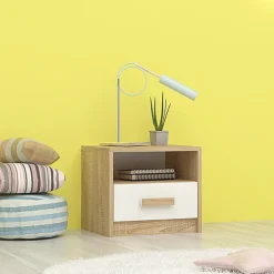 Garnero Arredamenti Comodino 40x35h cm moderno rovere bianco Chiaretto Outlet