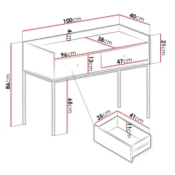 Garnero Arredamenti Consolle ingresso 100x86cm design moderno 2 cassetti bianco Pollon Bianco Opaco Clearance