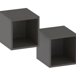 Garnero Arredamenti Coppia 2 mensole cubotti 28x29h cm da parete nero Sunset Ossido New