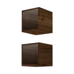 Garnero Arredamenti Coppia 2 mensole cubotti 28x29h cm da parete dark Infinity Noce