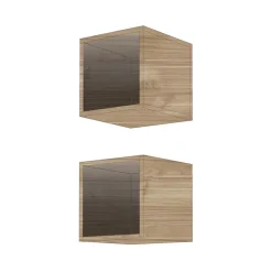 Garnero Arredamenti Coppia 2 mensole cubotti 28x29h cm da parete noce stelvio Infinity Rovere Best