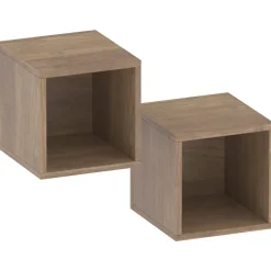 Garnero Arredamenti Coppia 2 mensole cubotti 28x29h cm da parete rovere scuro Sunset Noce Online