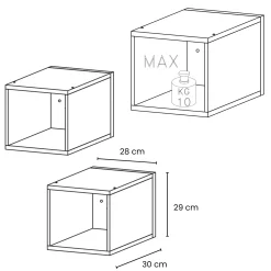 Garnero Arredamenti Coppia 2 mensole cubotti 28x29h cm da parete Sunset Beige Hot