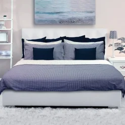 Garnero Arredamenti Copripiumino + 2 federe letto matrimoniale a quadretti 250x200cm blu Bolivia Outlet