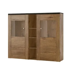 Garnero Arredamenti Credenza alta 155x130h cm 2 ante quercia rovere grigio Paloma 2 Rovere - Antracite Best