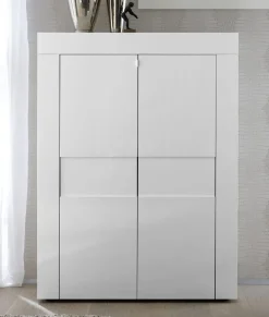 Garnero Arredamenti Credenza alta 92x125h cm 2 ante moderna bianco laccato lucido Easy Sale