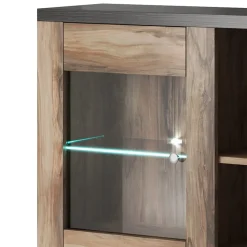 Garnero Arredamenti Credenza alta 155x130h cm 2 ante noce rovere grigio Paloma 2 Noce - Grigio Hot