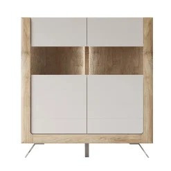 Garnero Arredamenti Credenza alta 129x137h cm 2 ante rovere tortora lucido Jumbo Tortora - Rovere Outlet