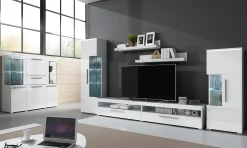 Garnero Arredamenti Credenza alta 130x128h cm 4 ante 1 cassetto Frisk Bianco Lucido Sale